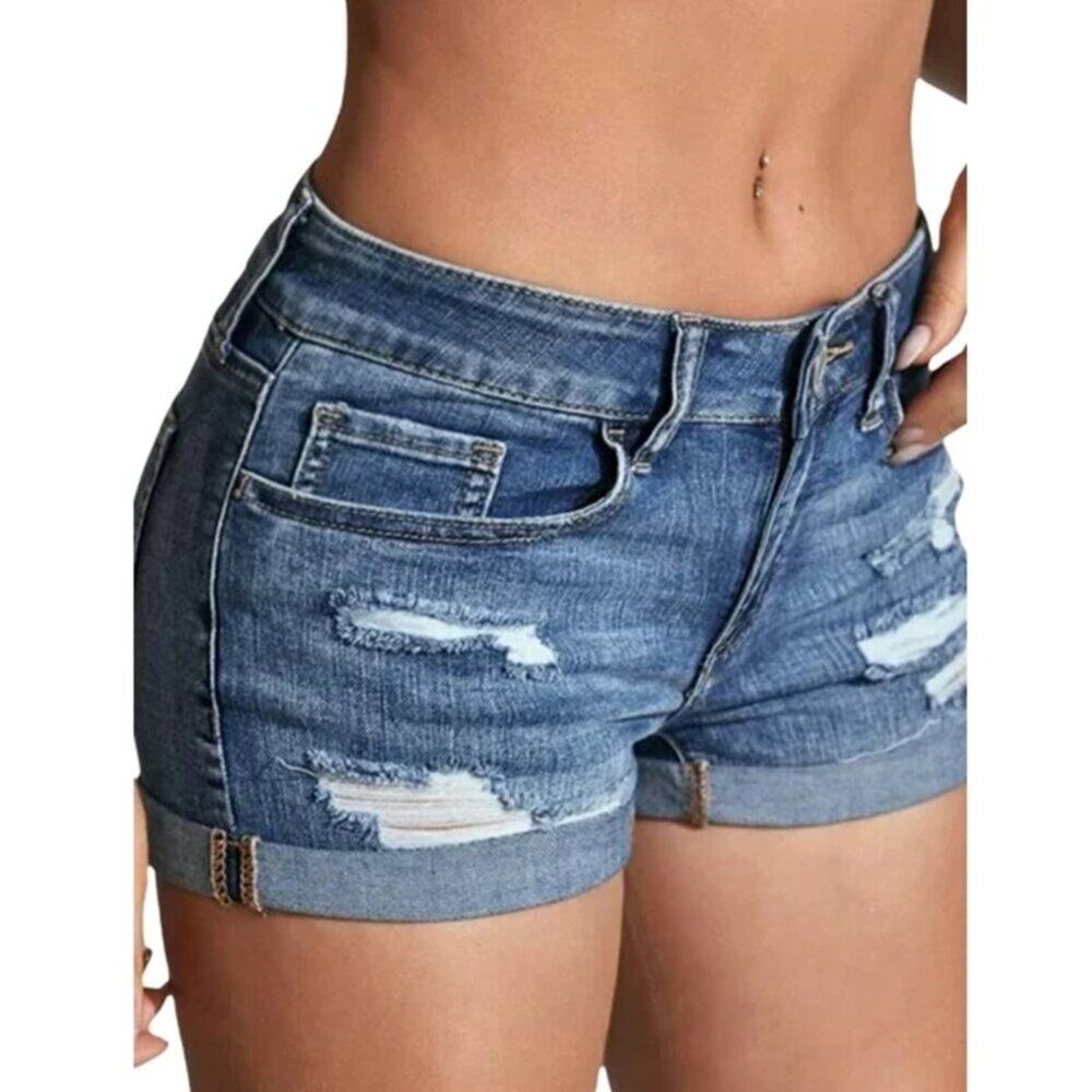 Aeropostale Medium Wash Destroyed Denim sz2 - Picture 7 of 7